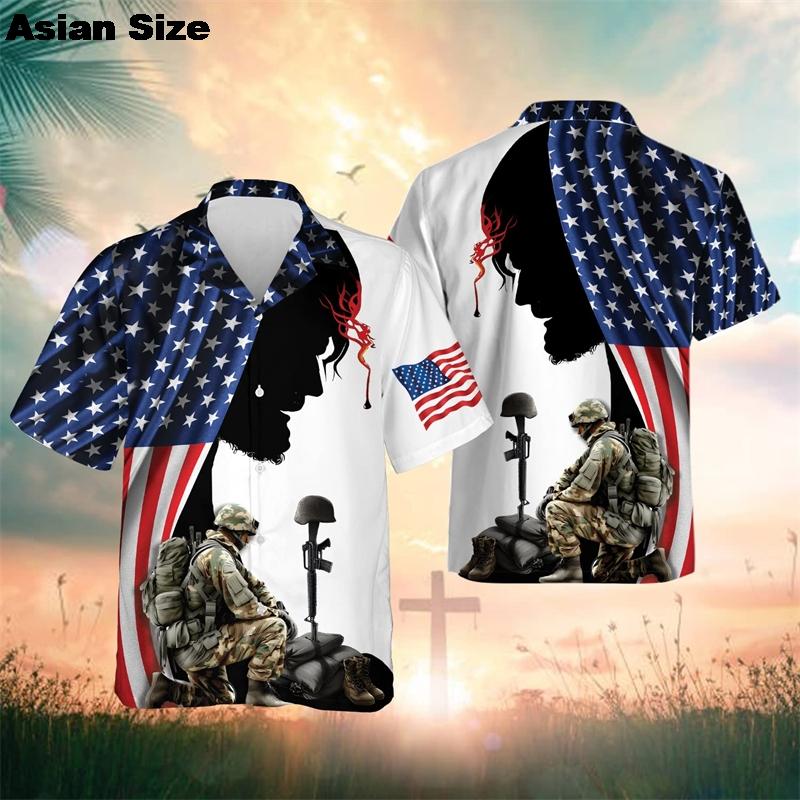 Christian Jesus 3D Printed Shirts New Summer 2025 Fashion Streetwear Shirts Blouses Men Hawaiian Blouses Cool Vintage Clothing S