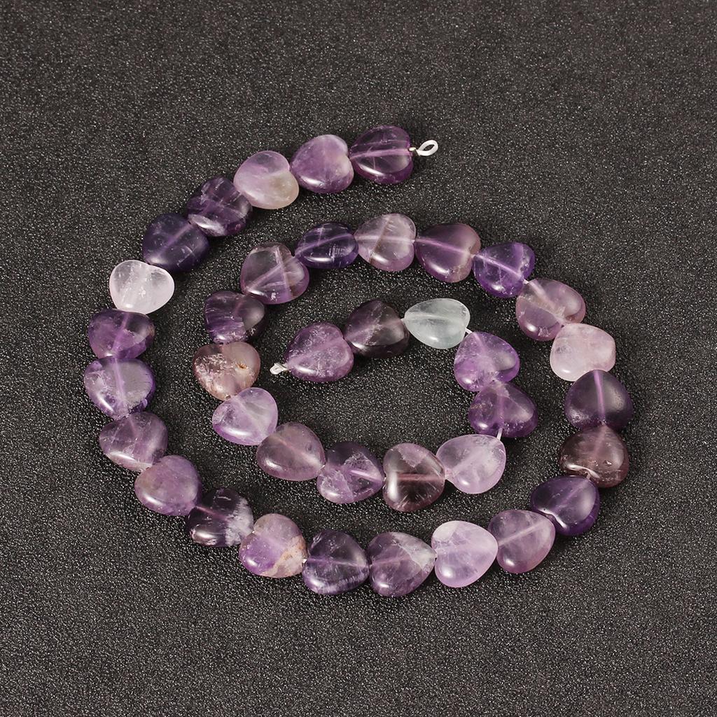 1 String Natural Stone Colorful Heart shaped Agate Tiger Eye Amethyst Blue Pine Spacer Beads DIY Charm Bracelet Necklace Jewelry