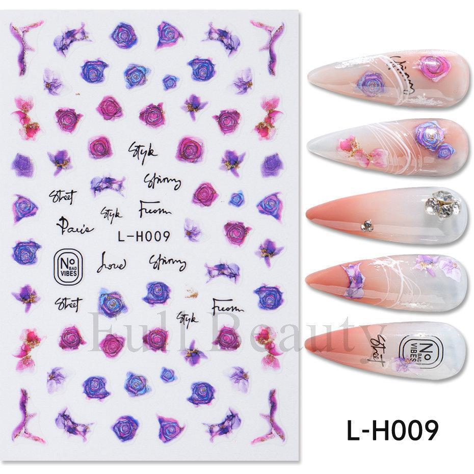 New nail art stickers ins Halloween cute flowers ghost mirror ghost bat adhesive nail stickers