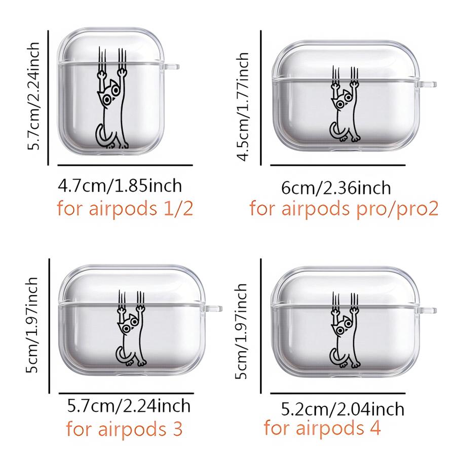 Cartoon Dog Cat Case For Airpods 2 4 Pro3 1 Pro2 Pro 3 Clear Earphone Cases Cover