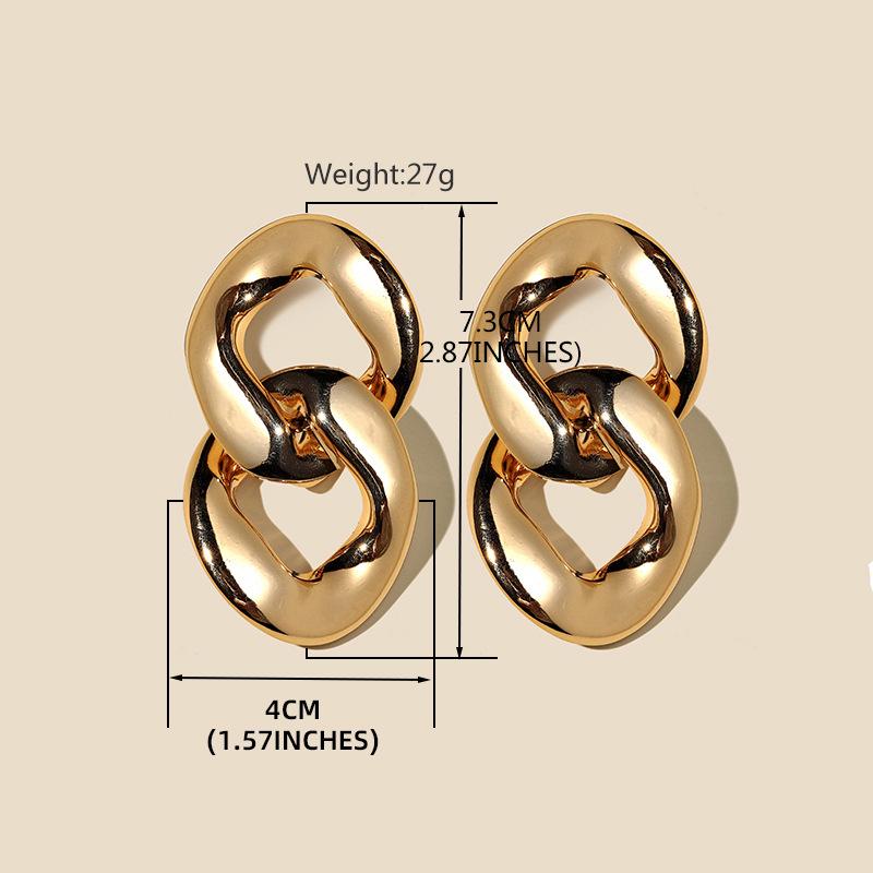 Retro Gold European & American Punk Style Women's Hoop Earrings