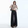 Design Sense Back Bag High Waist Wide Leg Jeans Women's Ankola Red Autumn New Loose and Skinny Casual Pants