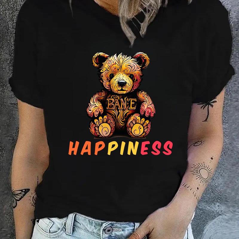 

Crew Neck Basic T-Shirt for Women, Anti-Pilling Fabric, Long-Term Daily Wear XXL чёрный