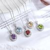 New Sterling Silver Oval Necklace Natural Crystal Stone Pendant Necklace Women's Niche Premium Light Luxury Versatile Clavicle Chain Daily Gifts