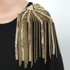 Metal Fringed Epaulettes Cloth Stickers Decoration for Women's Gift Gold /Silver Ultra-flashing Brooch Badge