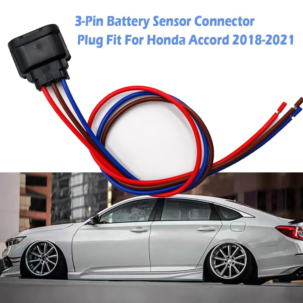 3-Pin Battery Sensor Connector Compatible with Honda Accord 2018-2021 | Harness 6189-7494 Pigtail Plug