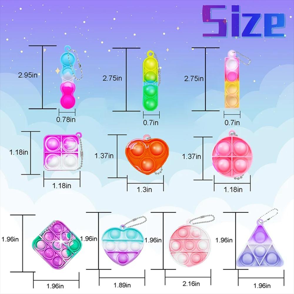 Mini Pop Keychain Fidget Toys Push Pop Bulk Keychain Party Favors For Kids Pop Bubble Toys Pack Boys Girls Adults