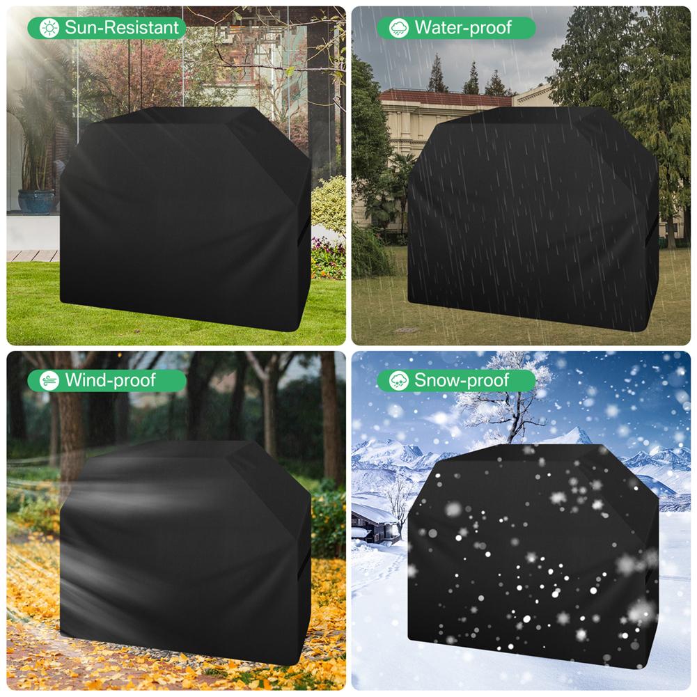 58 1-5pcs Inch Outdoor Grill Cover Garden Heavy Duty Waterproof Barbecue Furniture Covers Anti-UV Fade Resistant Cover with Hook