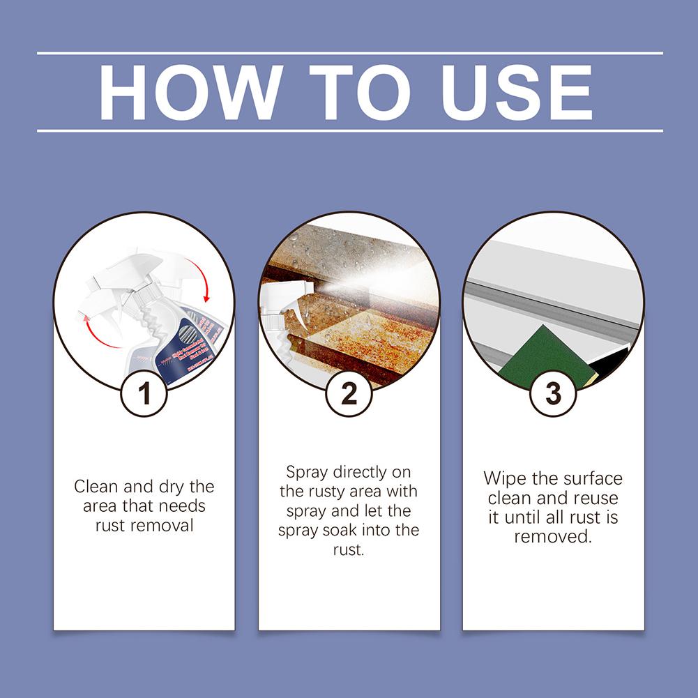 Heavy-Duty Metal Rust Remover Multi-purpose Rust Remover Rust Inhibitor Derusting Spray 120ml Powerful Metal Rust Remover Car