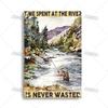 Artisian Fishing Metal Poster Sport Tin Sign Lure Bait Decorative Plaque Wall Decor Garage Bar Pub Club Hotel Cafe Kitchen Home