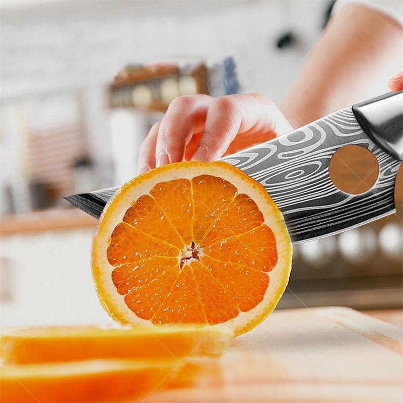 Professionelles scharfes Metzgermesser für zu Hause, Edelstahl, kleiner Krummsäbel, komfortables Griffdesign, Küchenmesser mit Messerschale