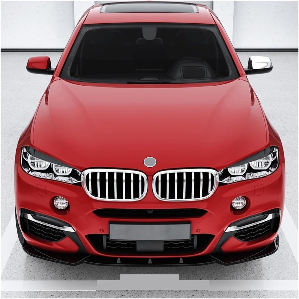 Compatible for BMW X6 F16 M Sport 2015-2019 Car Accessories Front Bumper Spoiler Lip Diffuser Splitter Protection Kits(Carbon Fiber Look)