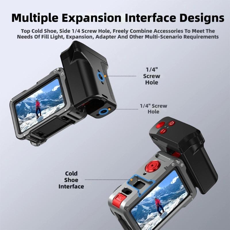 Aluminum Alloy Action Camera Grips With Bluetooth-compatible Connectivity And Magnetic for Action 3/4/5PRO Ergonomic Handling