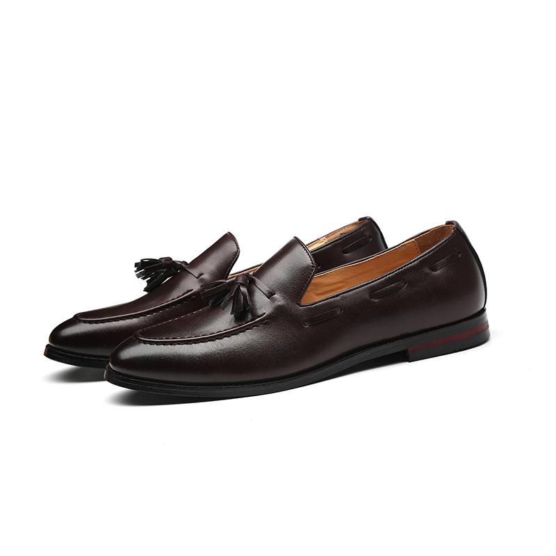 Fashion Men's Loafers Luxury Brand Leather Dress Shoes Breathable Slip-On Solid Formal Casual Shoes Handmade Designer Men Shoes Mocassin