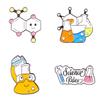 Creative Chemistry Reagent Beaker And Test Tube Brooch Pin Set For Science Lovers And Students