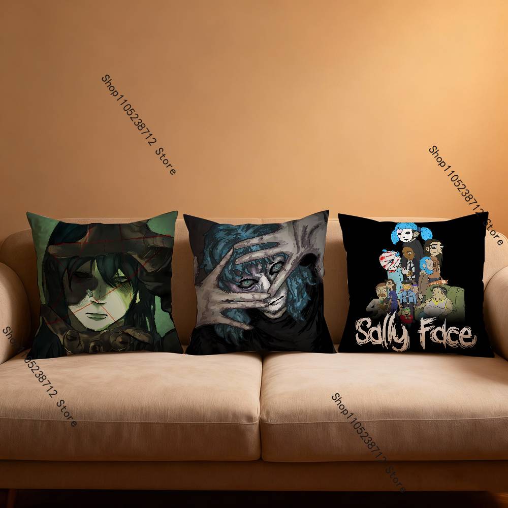 S-Sally F-Face Pillow Case Plush Pillow Cases Home Decoration Pillow Cover for Sofa Bed Chair Living Room