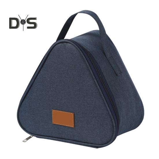 

Сумка для обіду Органайзер для закусок із ручкою Легко чиститься Водонепроникна трикутна харчова алюмінієва підкладка Сумка для обіду, стійка до плям S темно-синього кольору