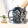 Cană 3D Motor V8 V6 din Rășină și Metal Ornament Creativ pentru Ceașcă pentru Pasionații de Mașini Decor Masă Accesorii Cadou