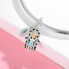 Fashion 925 Sterling Silver Colorful Evil Blue Eye Enamel Zircon Beads Fit Original Women Charm Bracelet Necklace Jewelry Making