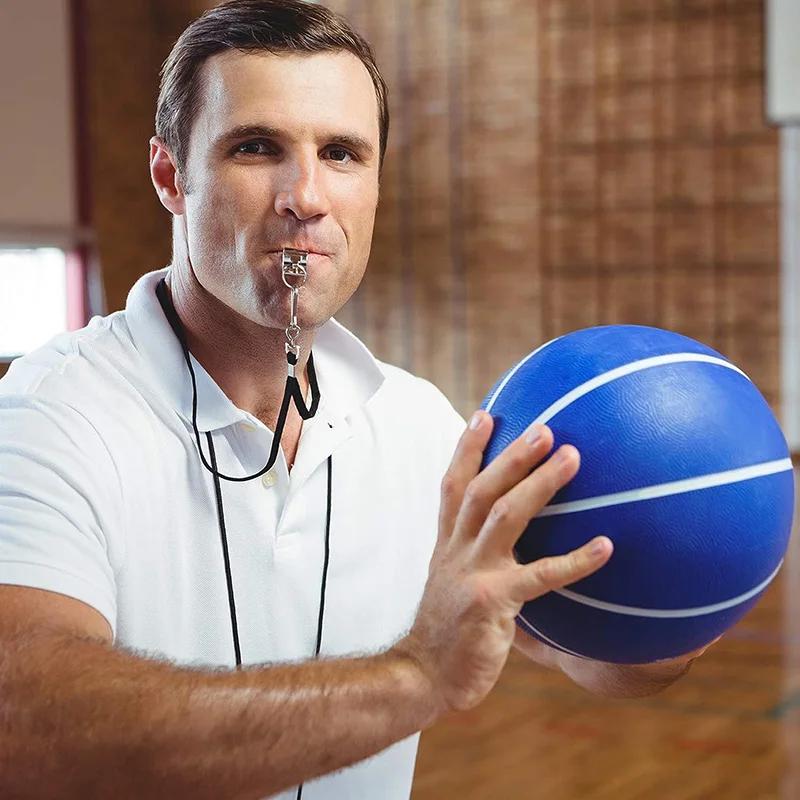 Loud Metal Whistle Professional with Rope Sport Whistle Wear Resistant Portable Stainless Steel Whistles Referee