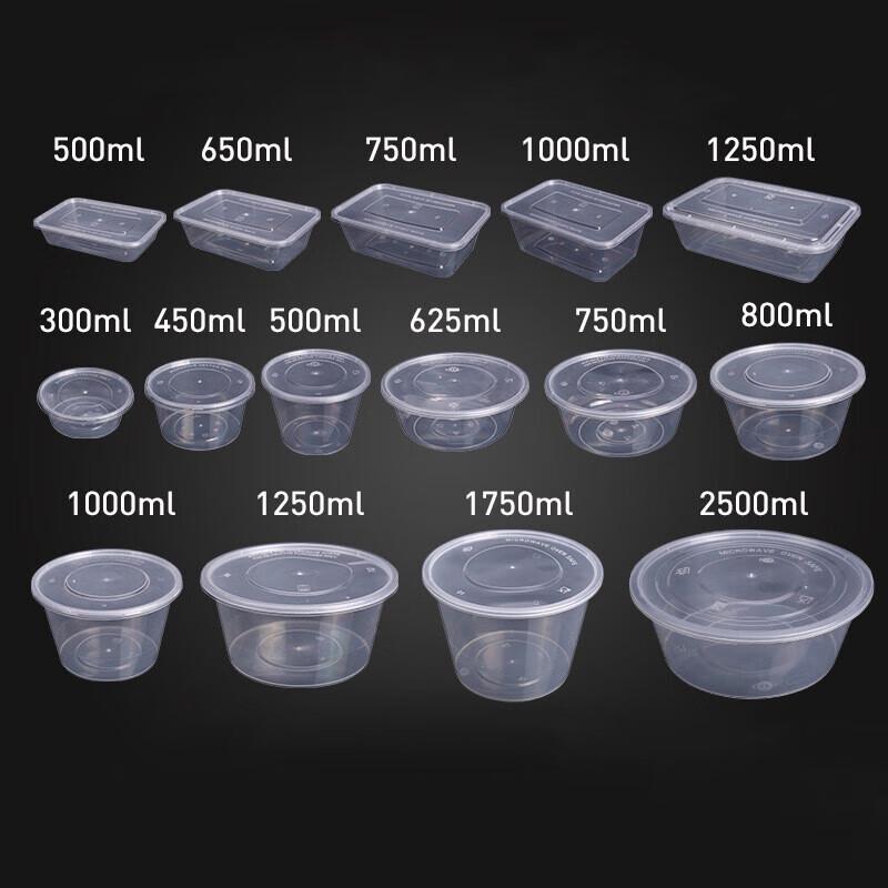 Disposable Rectangular Plastic Takeout Food Containers with Lids