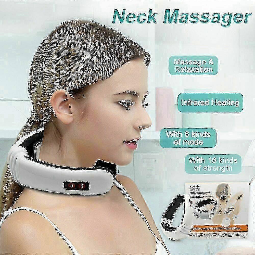 Acupeo Electric Pulse Massager for Back and Neck Pain Relief with Heating Therapy, Portable Massage Tool