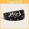 With Belt Fashion Alloy Snap Closure And Star Pattern For Casual Outfits Denim