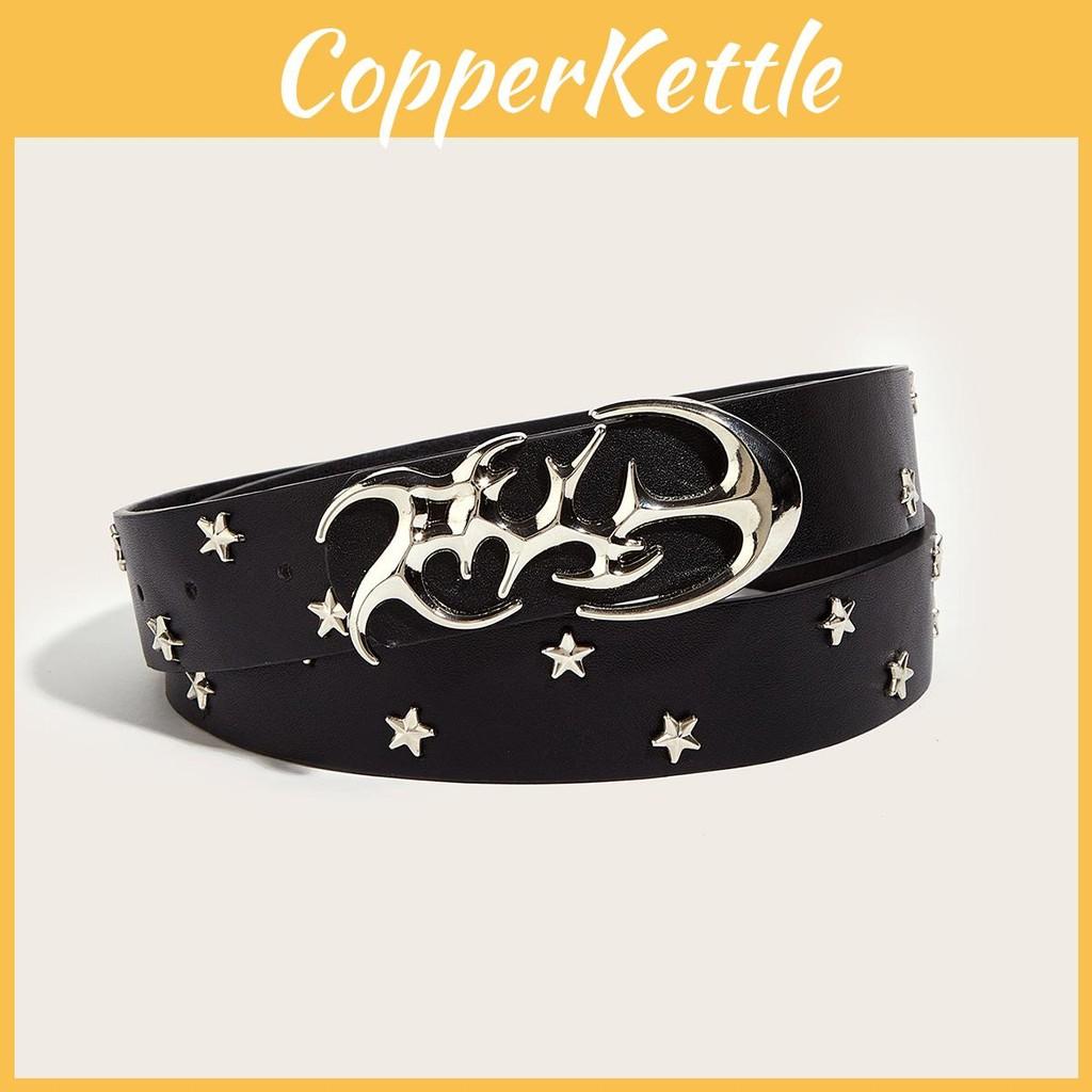 With Belt Fashion Alloy Snap Closure And Star Pattern For Casual Outfits Denim