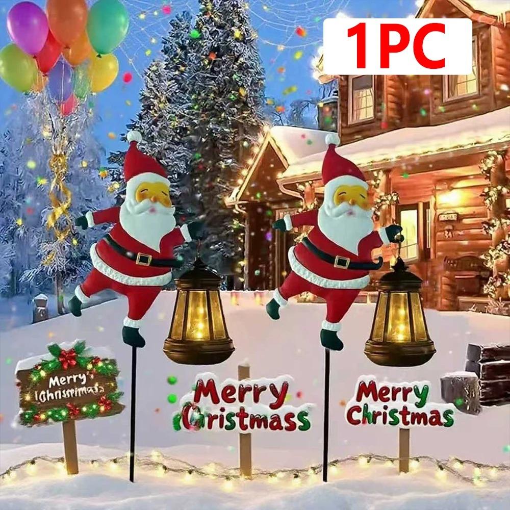 1pcs Christmas Solar Kettle Lights Garden Lawn Decorative Santa Claus Kettle Ground Lamp Solar LED Night Lights Outdoor Decor
