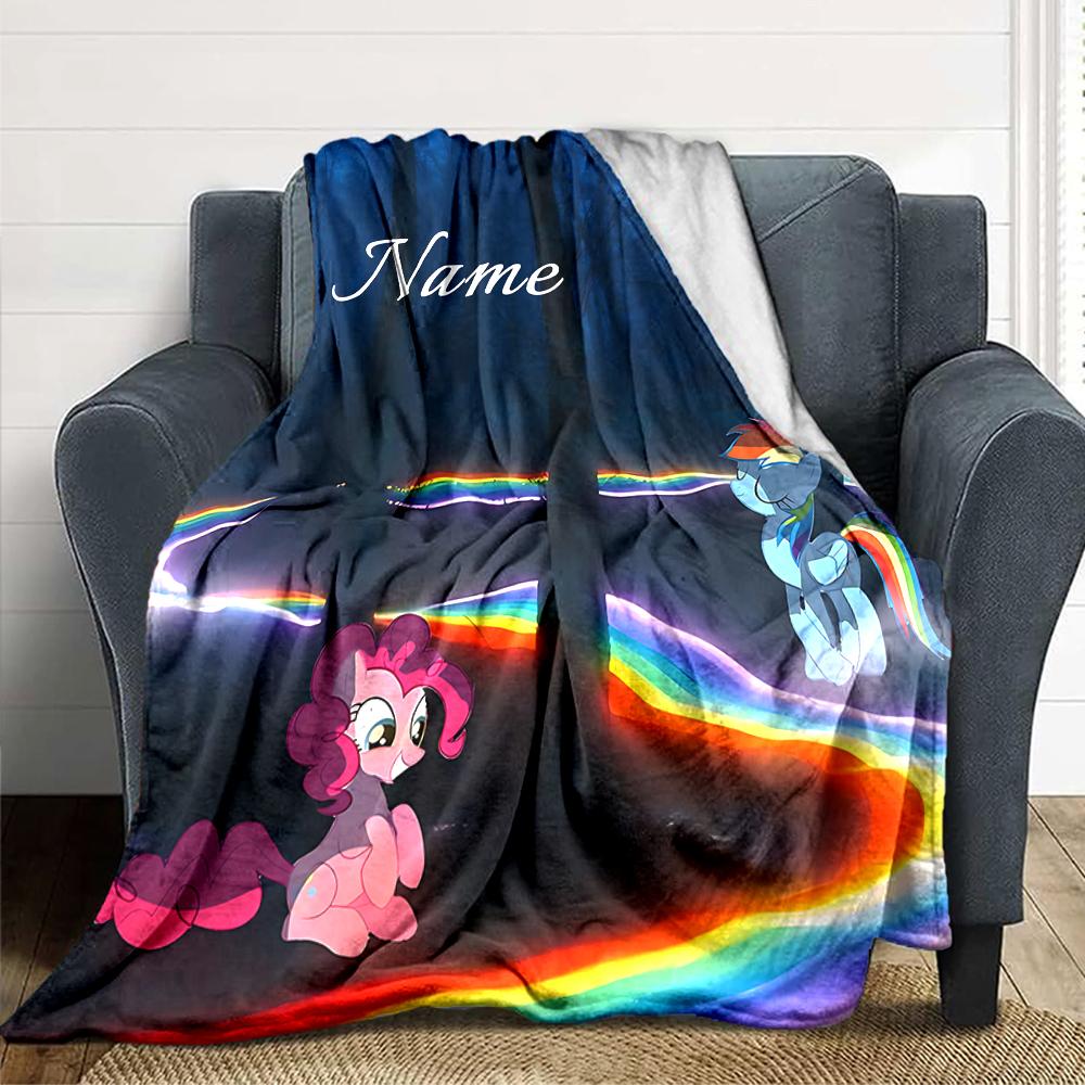 Custom Name Rainbow Dash Party Party Blanket For Couch Bed Plush Cozy Fuzzy Blanket Super Soft Warm Blankets For Fall And Winter 0916116