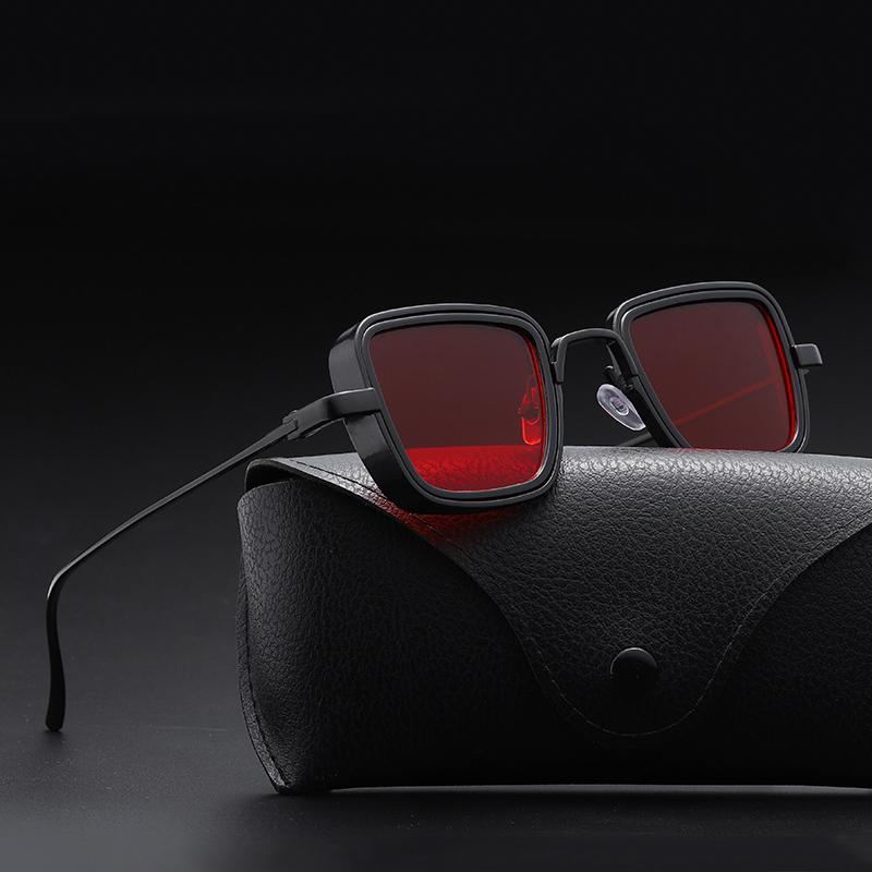 New Steampunk Sunglasses Fashion Men Women Brand Designer Vintage Square Metal Frame Sun Glasses Uv400 Eyewear