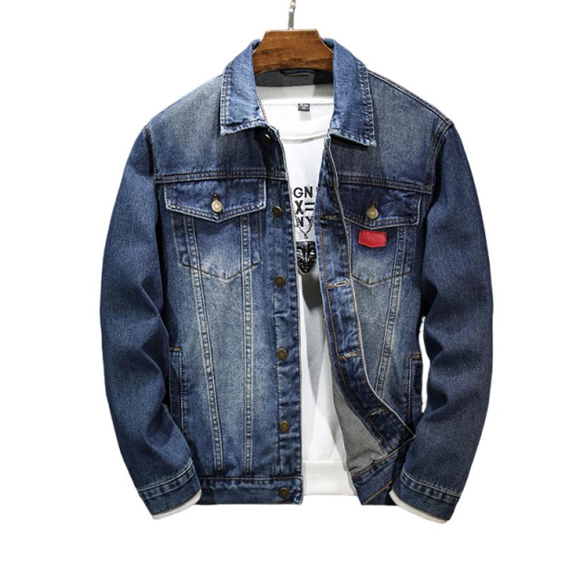 European & American Street Style Men's Washed Denim Jacket - Retro Punk, Loose Fit, Heavy Duty Workmanship