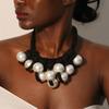 Resin Large Pearls Necklace Exaggerated Statement Necklace  Dress Accessories