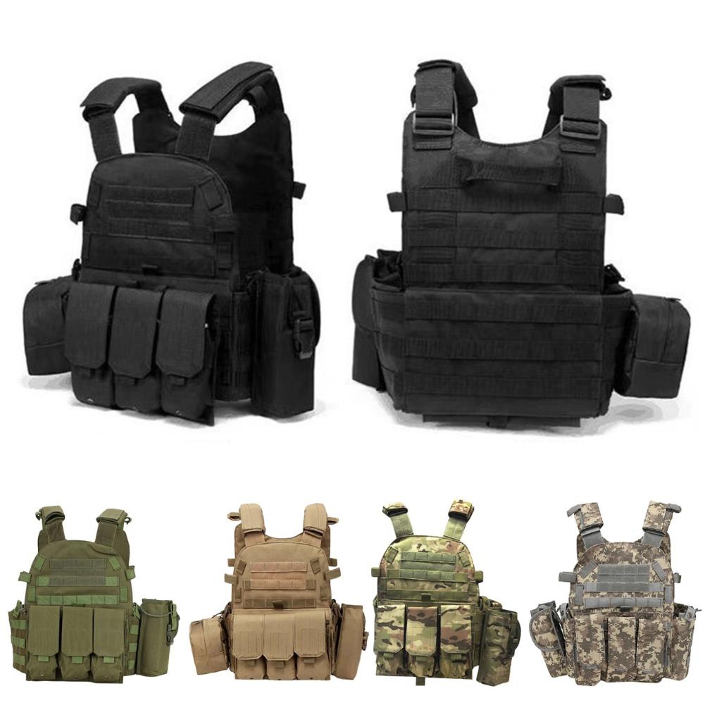 Tarnplatten-Trägerweste Multifunktionale Paintball Airsoft West Verstellbar für Männer Frauen Kampfausrüstung für Outdoor Radfahren
