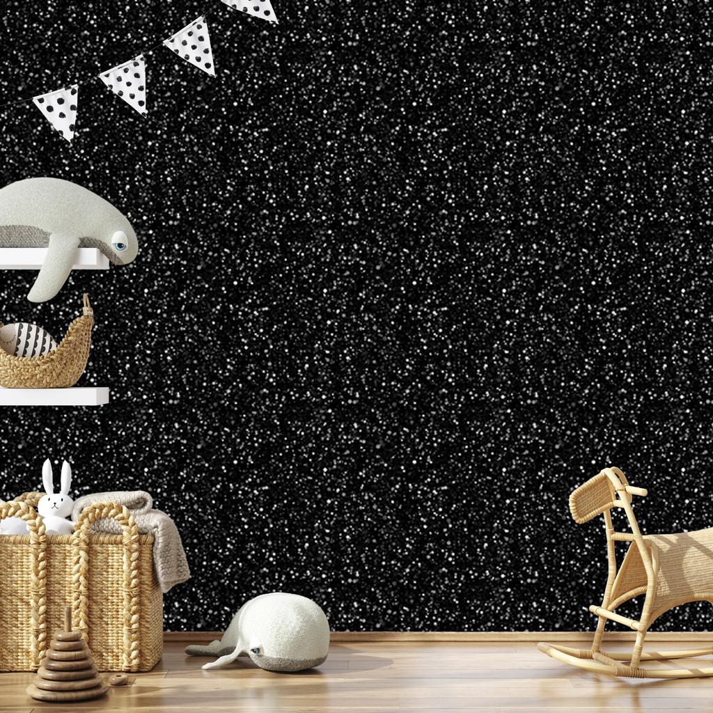 Black glitter wallpaper for living room and bedroom 50x1000