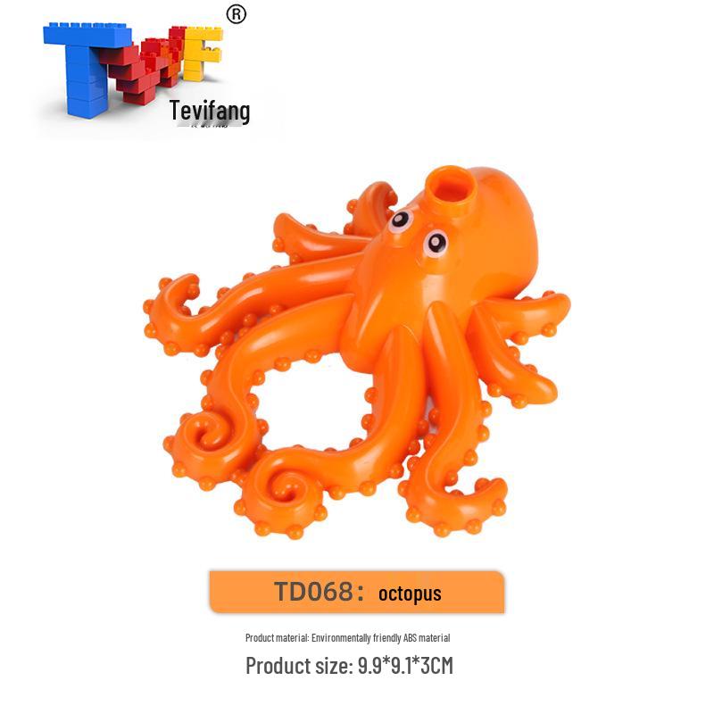 Large Particle Building Blocks: Compatible Prairie Ocean Animal Farm Educational Toys for Kids