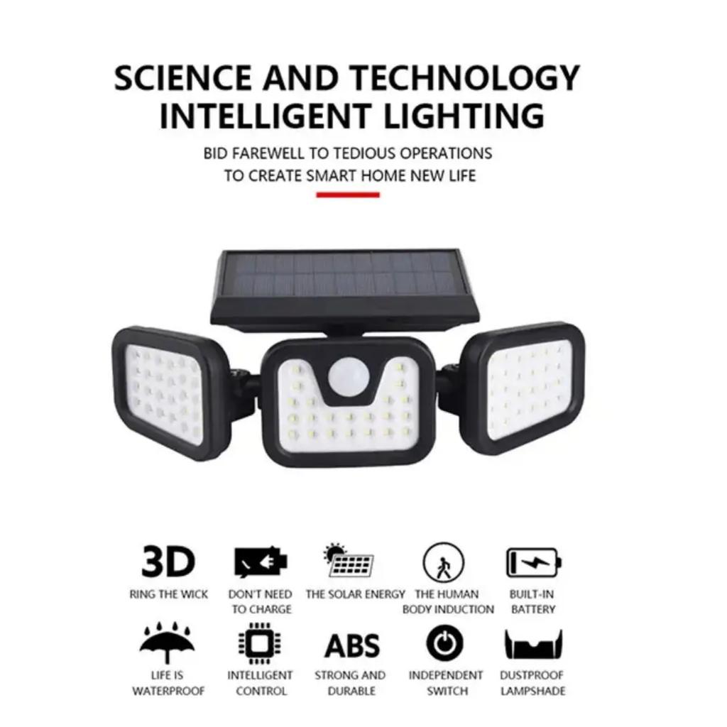 New LED Solar Lights Outdoor Motion Sensor Wall Lamp 3 Modes, 270° Wide Angle Illumination, Adjustable Garden Street Light