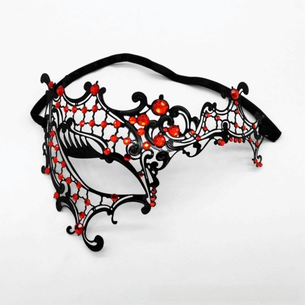 High Quality Vintage Half Face Mask Lace Metal Hollowed-out Masquerade Party Mask Diamond Inlaid Elastic Bands Princess Mask