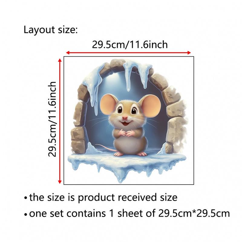 Creative Hamster Break-the-Wall Removable Self-Adhesive Decorative Sticker