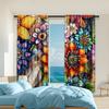 2Pcs Floral Boho Window Curtains Bohemian Colorful Flowers Pattern Window Drapes For Home Bedroom Living Room Kitchen Home