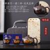 Color-changing purple sand portable travel tea set, one pot, two cups, small set with tea tray, express cup as a gift.