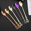 4Pcs Stainless Steel Long-Handled Ice Teaspoon Coffee Spoon Ice Cream Stirring Spoon Kitchen Accessories Tableware Set