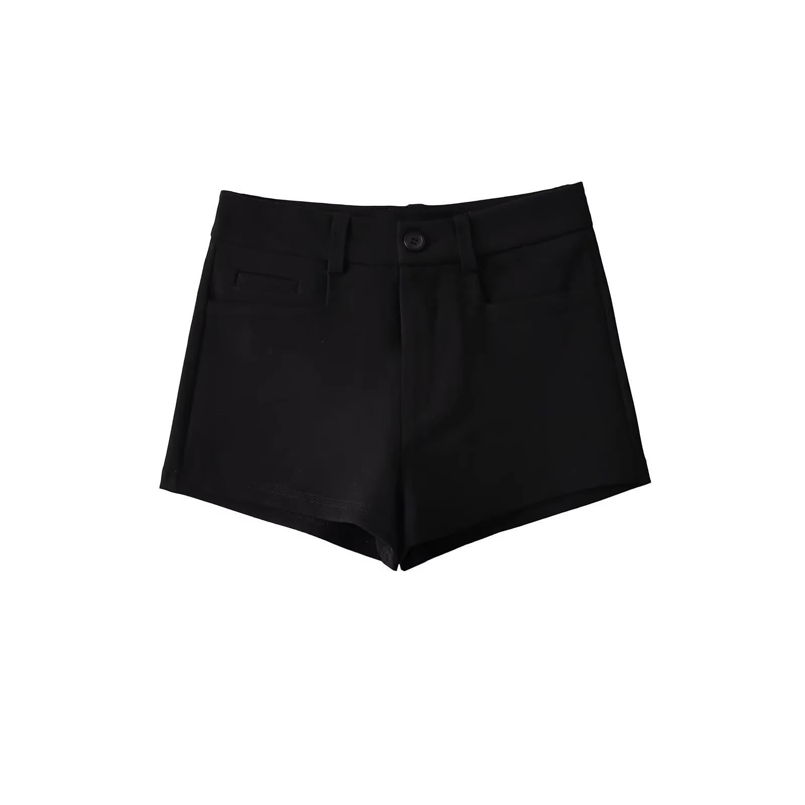 

Весенние шорты с высокой талией для похудения для женщин 2025 Small чёрный