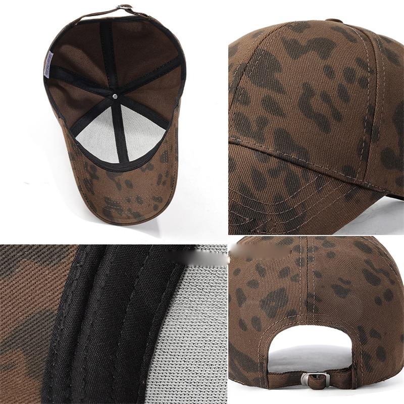 Leopard Hard Top Baseball Cap Outdoor Sun Hat