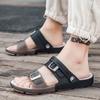 Large Size Sandals Outdoor Dual-purpose Half-support Shoes Men's Buckle Beach Shoes One-word Drag Men