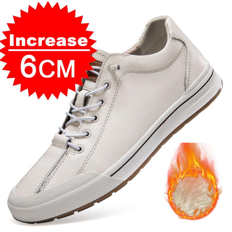 

Новые летние мужские повседневные туфли из натуральной кожи, мужские кроссовки, мужская обувь, удобная мужская обувь на платформе, увеличивающая рост стелька 6 см 45