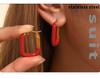Qiong Yao European Style U-Shaped Gold-Plated Enamel Drop Earrings for Women - Trendy, Stainless Steel, Color-Preserving.