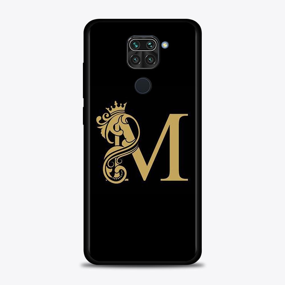Shell For Xiaomi Redmi Note 11 10 9 8 7 Pro Max 9T 8T 9S Case for Redmi 10 9 8 9C 9A 8A 7A Luxury Golden yellow Crown Letter A-Z
