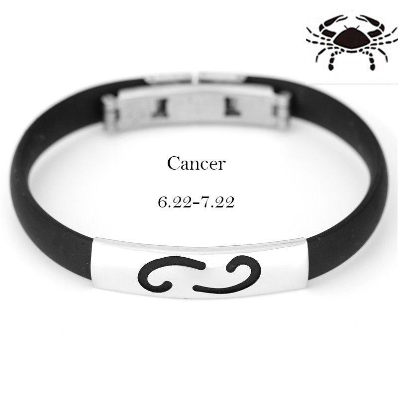 

Constellation Stainless 12 Steel Silicone Bracelets For Men Bangle Women Cancer