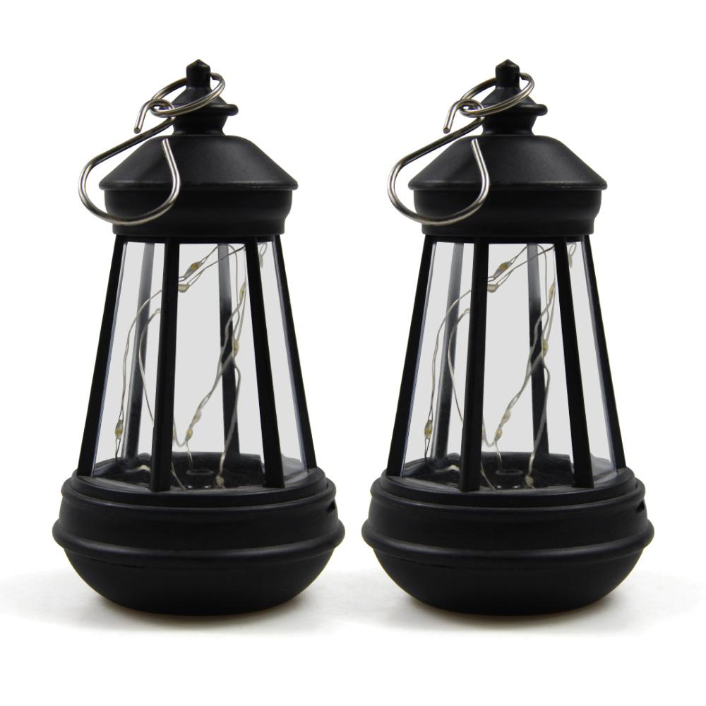Retro Kerosinlampe Wasserdichte Solarkerzenlaterne LED Landschaft Hof Hängelichter Außen Garten Dekoration